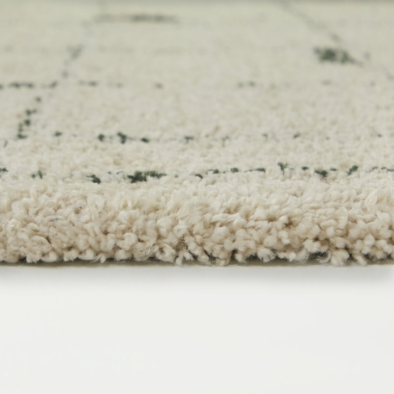 Hargraves Beige/Green Scandinavian Modern Area Rug, Rectangle 7'10" x 10'