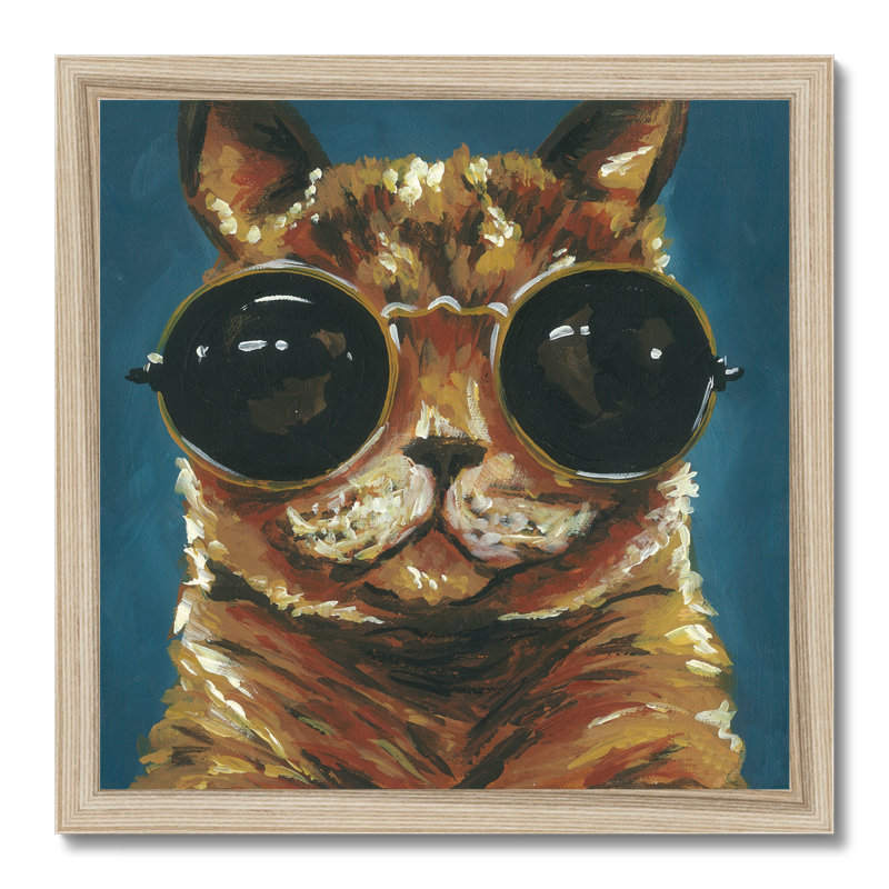 Dapper Animal I by Jennifer Rutledge - Painting, Natural Wood Framed Paper Print, 34cm H x 34cm W