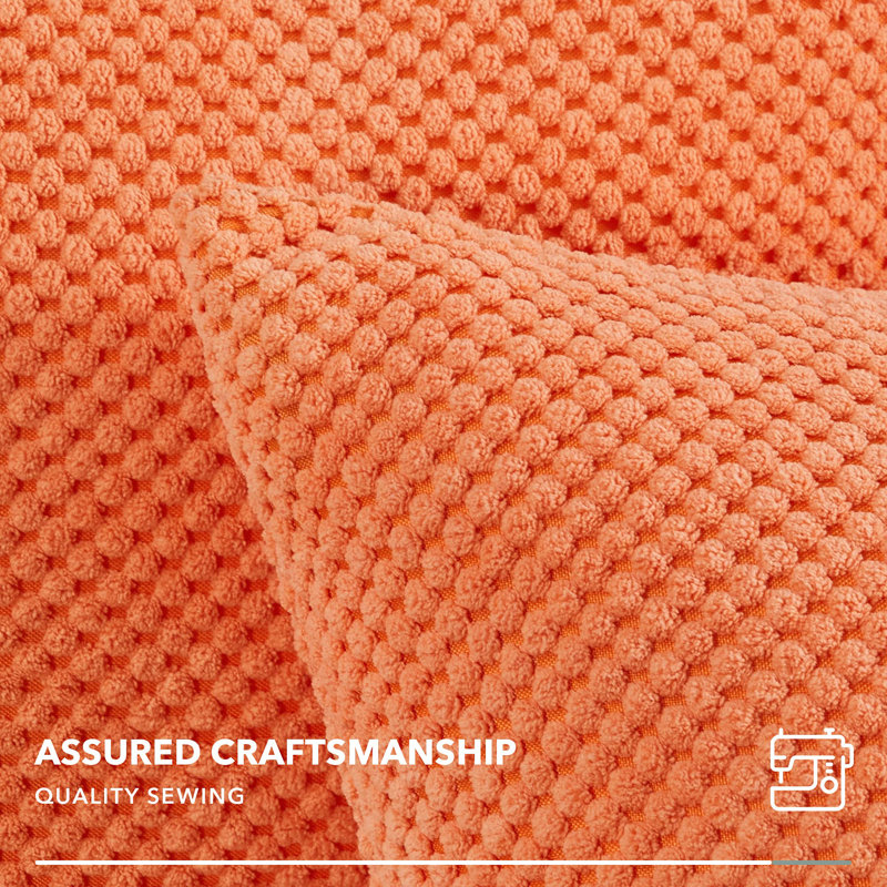 Raela Orange Square Throw Cushion Cover, 40cm H x 40cm W