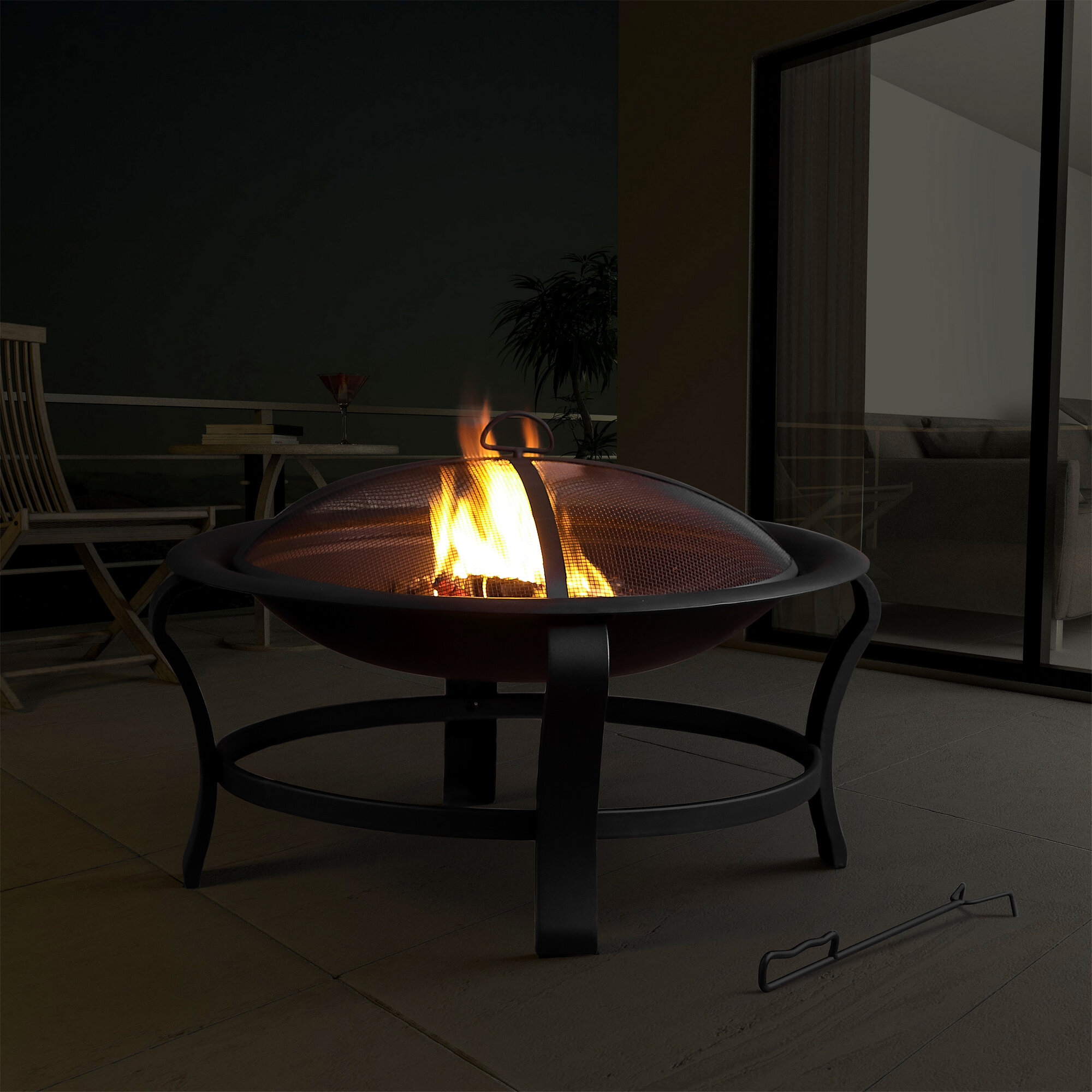 George Oliver Jahidul 24 H x 36 W Steel Wood Burning Outdoor Fire Pit &  Reviews