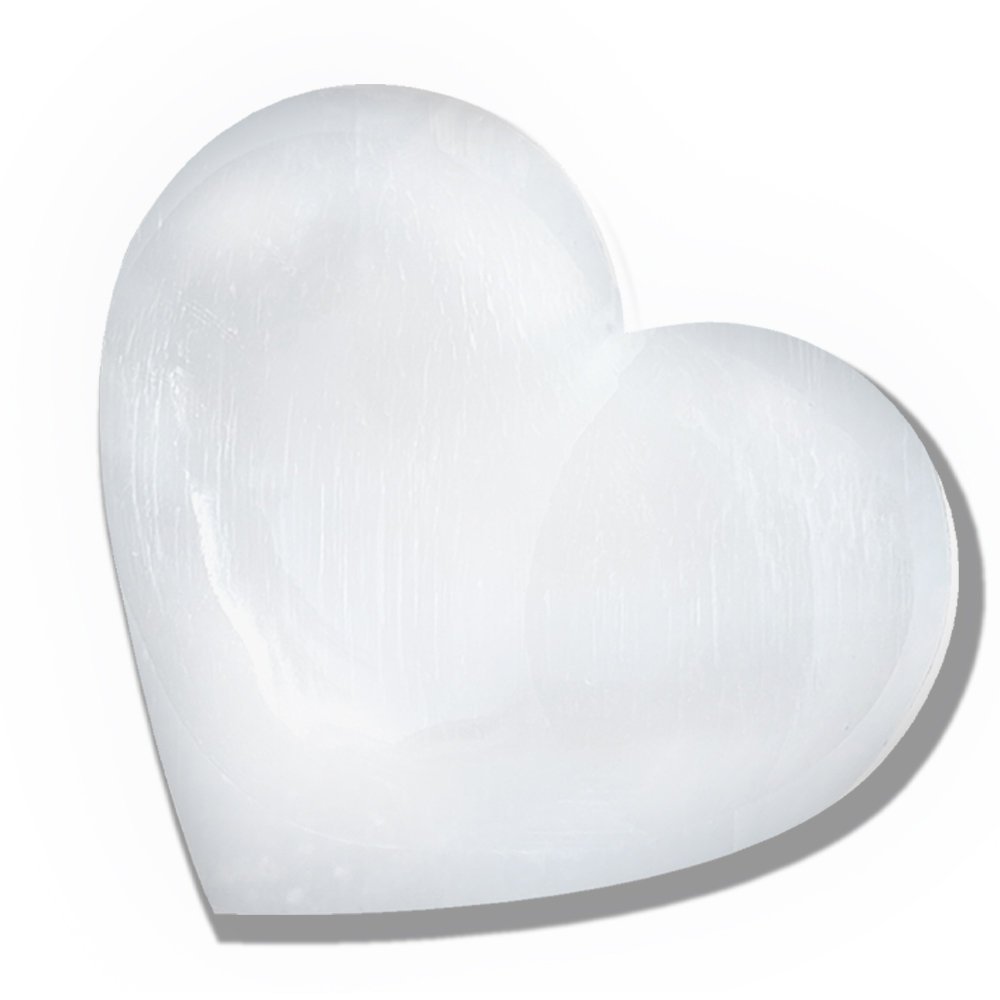 Darcie-Louise Selenite Crystal Heart Stone, Healing & Calming Effects, Healing and Crystal Stone Wrought Studio™