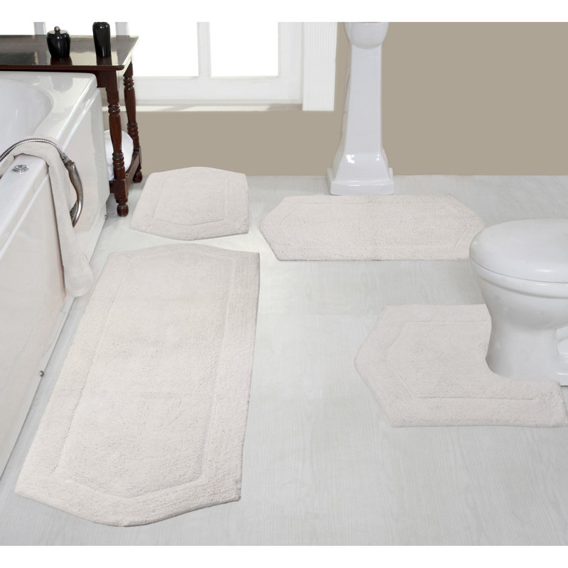 Ensemble de tapis pour salle de bain 4 pièces Morissette, Ivoire