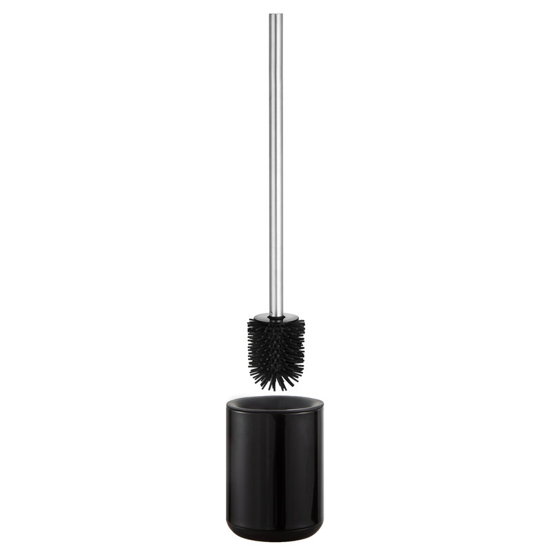 Rondo Free Standing Toilet Brush and Holder, Black