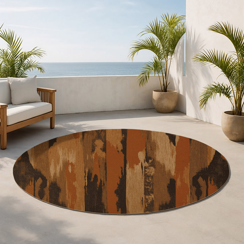 Tapis intérieur et extérieur Sandstone Eclipse, Rond 5 pi