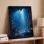Toile, "Vast Mystical Cave Landscape Illumined Ethereal Blue Light", art mural en cascade d'en haut-1438532297