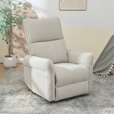 360° Swivel Rocker Recliner Chair,Swivel Nursery Rocking Chair W/Pull Ring,Glider Chair,Modern Rocking Swivel Recliner Chair For Bedroom,Living Room Chair Home Theater Seating(Fabric Gray+360°Swivel )