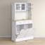 Armoire de rangement pour garde-manger 68 po avec station de charge, 2 armoires à ordures inclinables et support pour micro-ondes, huche de cuisine autoportante avec portes en verre et tablette réglable-1585372974