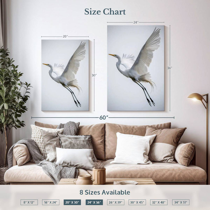 Brampt Angelic Great Egret, 36" H x 24" W