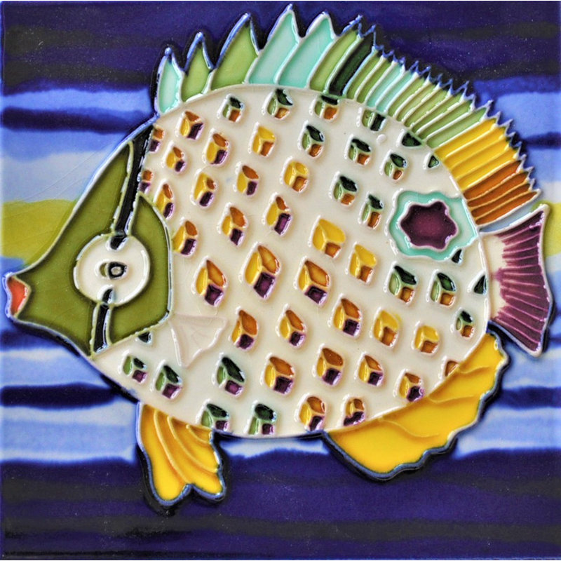 Sous-verre en céramique 6 po x 6 po Pufferfish