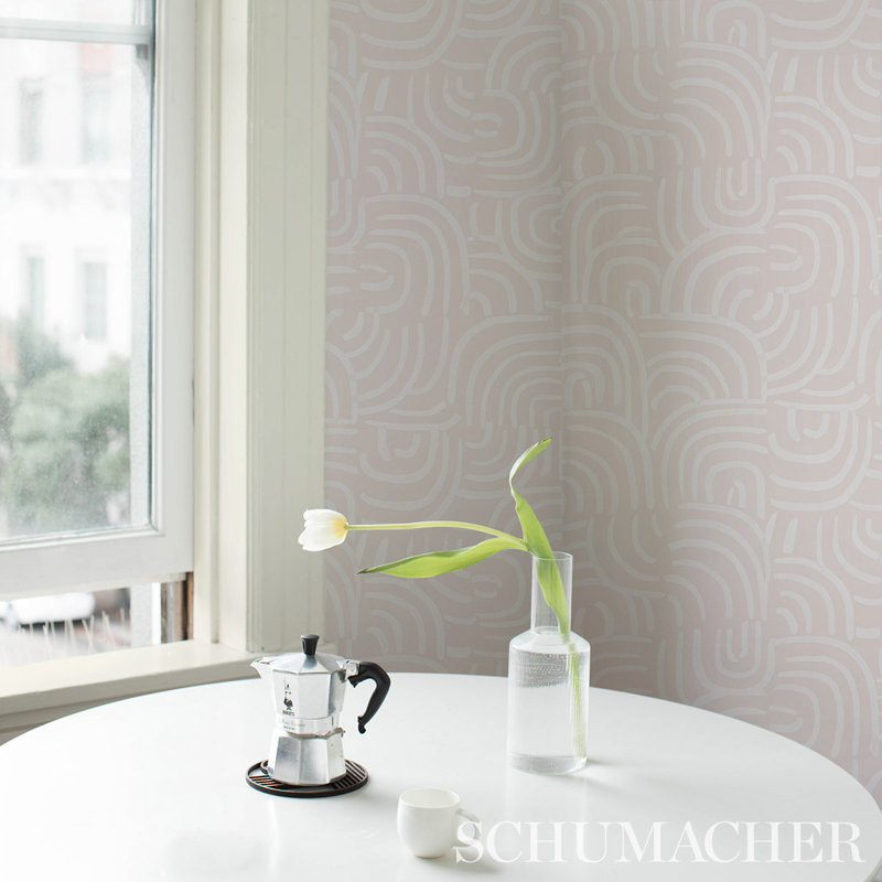 Schumacher x Backdrop New Beat Wallpaper, Light Beige