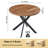 Ealing 37.4" Mid-Century Modern Round Dining Table For 2-4 People - Wood Grain Effect With Metal Legs