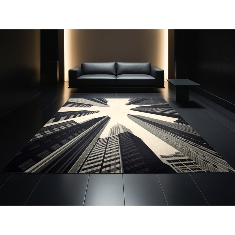 Tapis moelleux et moelleux à motif moderne et contemporain Burnham New York City, 6 x 9