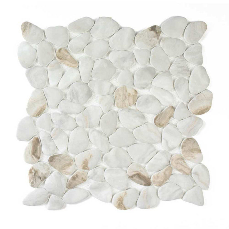 Huron Glass Pebbles Mosaic Tile, Drift