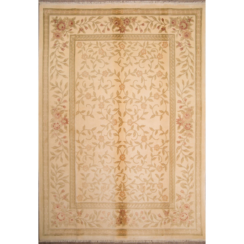 Wool Oriental Area Rug in Biscuit, Runner 2'8" x 9'8"