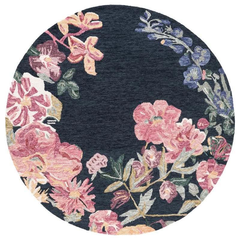 Jardin Hand Tufted Wool;Cotton Floral Indoor Rug, Round 6'