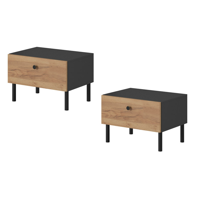 56cm W Manufactured Wood Bedside Table