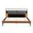 Queen Panel Bed In Brown&Gray Faux Leather, With 2Pcs Adjustable Night Lights, High - Density Solid Wood Slats And No Box Spring Needed Leather Upholstery, Resilient Sponge Filling Necessity-1683624789