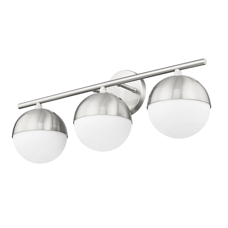 Meuble-lavabo 3 lumières Trombetta, Nickel brossé