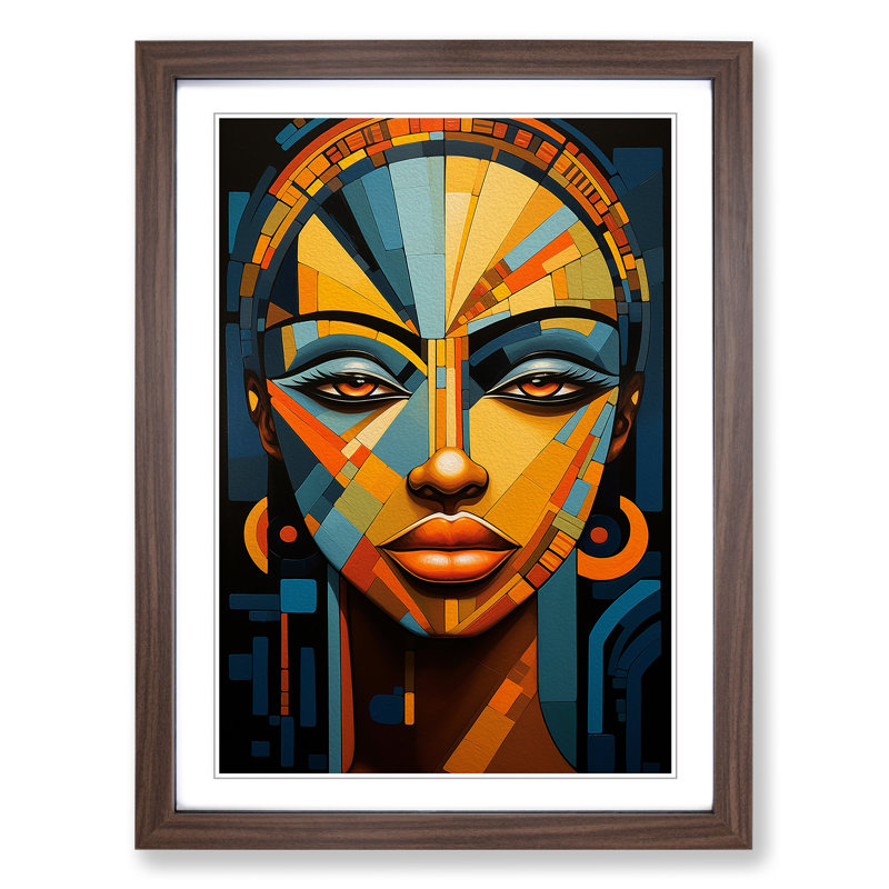 African Woman Orphism - Framed Print, Walnut Framed, 34cm H x 25cm W x 2cm D