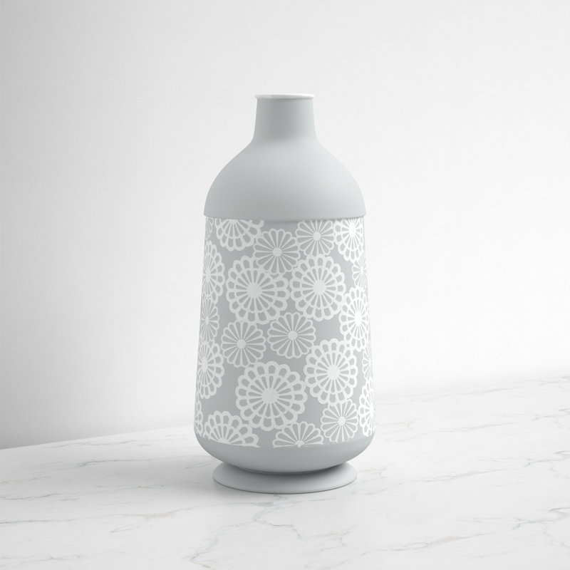 Vase de table en métal Arika, Gris clair