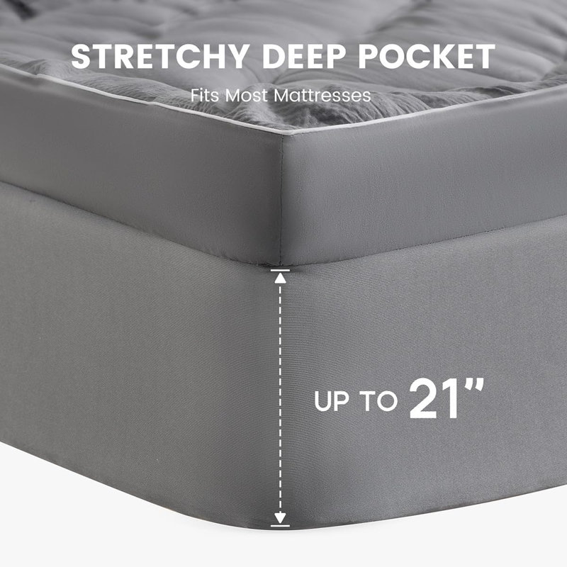 Bubble Embossed Diamond Mattress Topper - Mattress Topper Protector with Deep Pocket, Twin