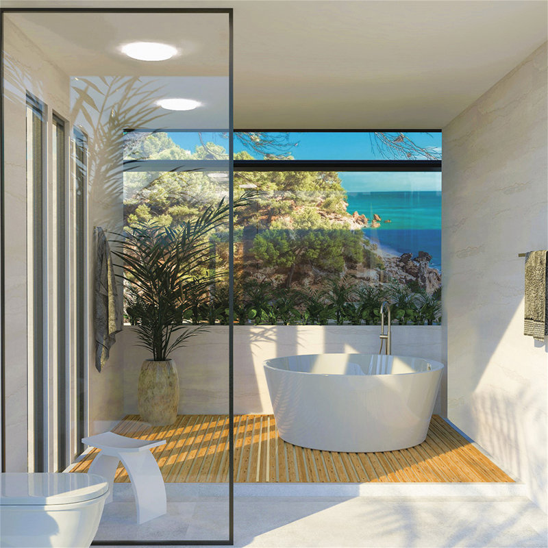 Baignoire ronde autoportante en acrylique - blanc brillant - 57 po de diamètre