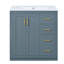 Meuble-lavabo de 30 pouces avec lavabo en céramique, structure en bois massif, tiroirs polyvalents, portes à fermeture en douceur, armoire imperméable pour rangement de 30 po et panneaux, armoire dissimulée coulissante, style moderne