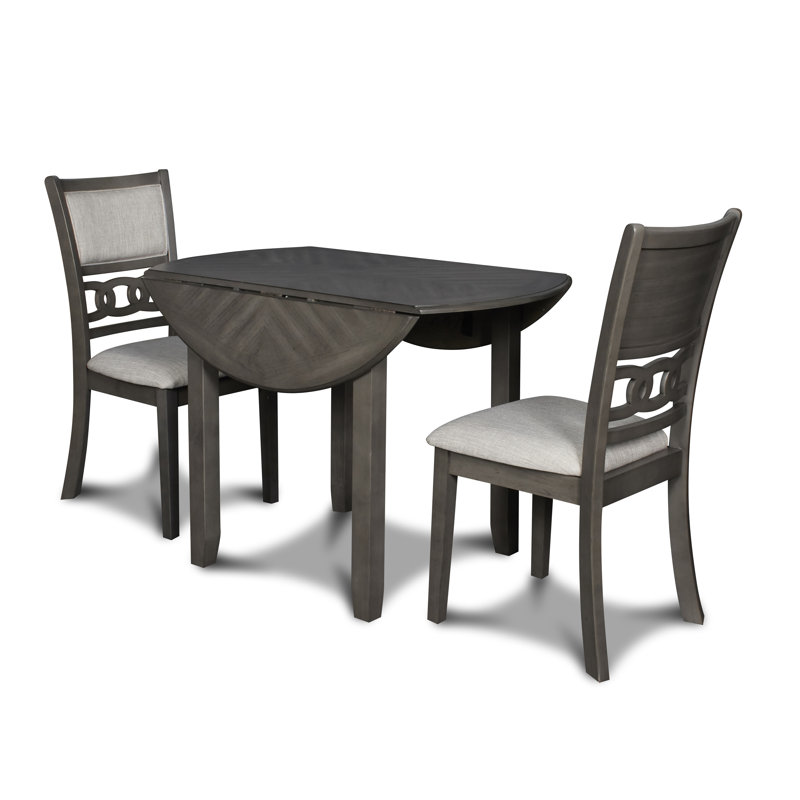Ziemer 2 - Person Solid Wood Top Four Leg Dining Set, Gray, 30" H x 42" L x 42" D