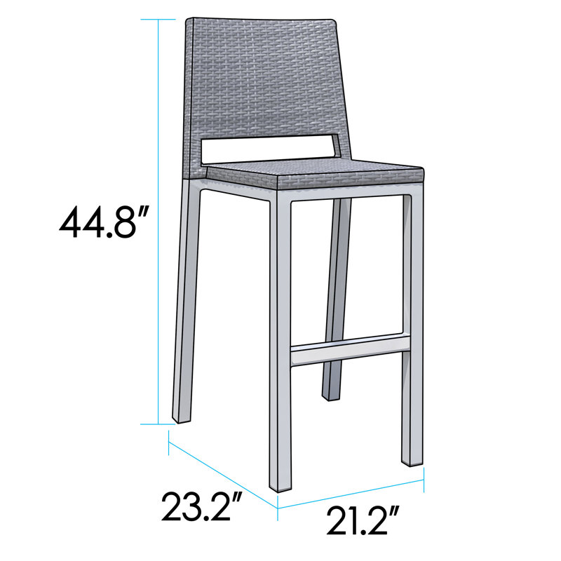 Tabouret de bar 30,31 po Popa, Gris foncé