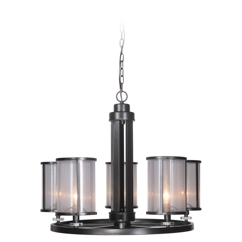 Elmer 5 - Light Wagon Wheel Chandelier