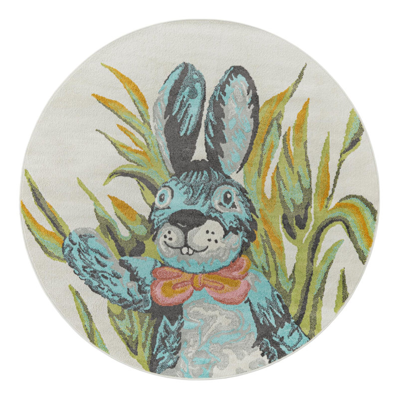 Tapis pour enfant Unique Loom Bunny, Rond 6 pi 1 po