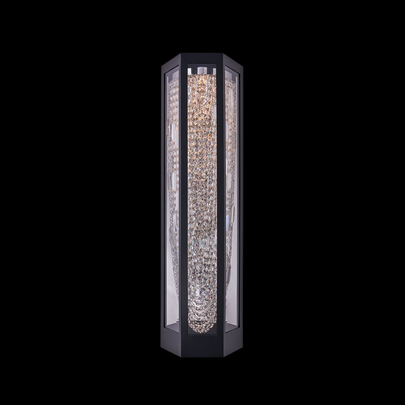 Strati Esterno 1 LT Matte Black (fluorocarbon)/Clear Wall Sconce Allegri