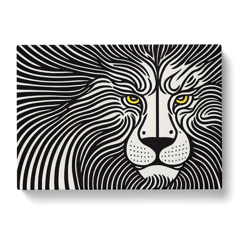 Celebrated Abstract Lion - Wrapped Canvas, 50cm H x 76cm W x 3cm D