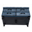 Banc de rangement capitonné en chenille avec 4 tiroirs, banc de hall d'entrée rembourré bleu-720553826