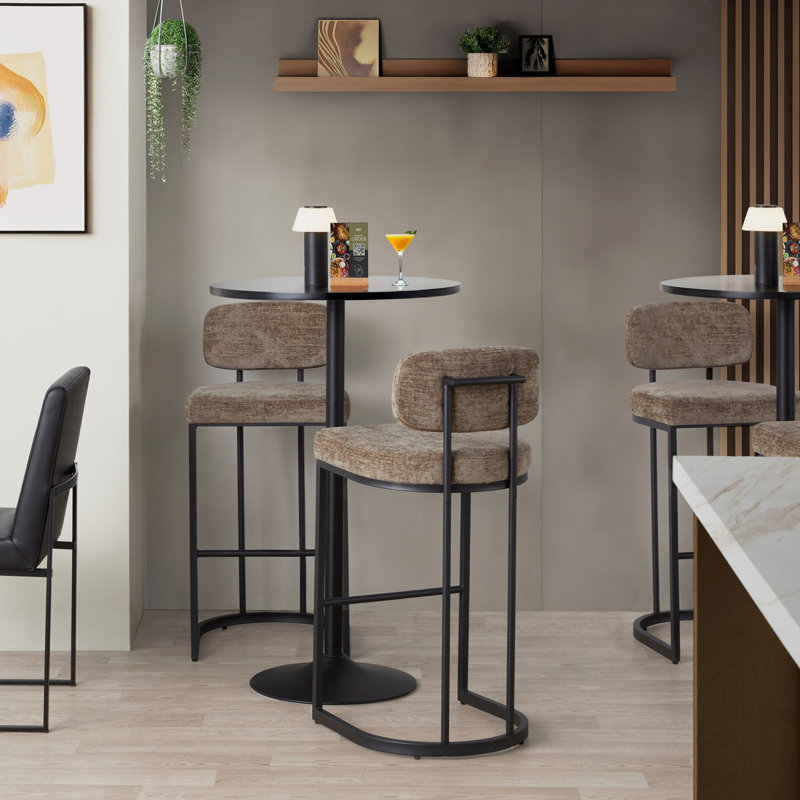 Tabouret de bar à hauteur fixe, Gris, Brun