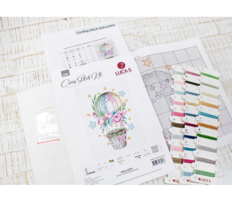 Trousse de point de croix à motifs de ballons de Luca-S B7007L