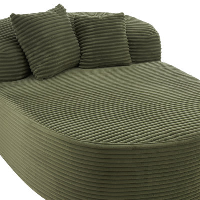 Modern Chaise Lounge Sofa Boneless Couch 51.6" Sofa Bed Compression Sofa Couch With Two Supportive Pillows For Living Room, Green