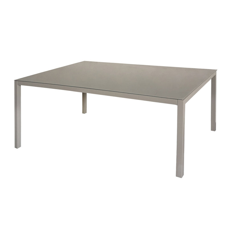 Coverty Rectangular Metal Outdoor Dining Table, Grey, 72cm H x 160cm L x 100cm W