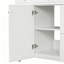 Meuble-lavabo blanc de 91 cm (36 po) avec lavabo en céramique, structure en bois massif, portes à fermeture amortie, étagères réglables et 3 tiroirs, dont un tiroir de rangement double profondeur pour sèche-cheveux.-1113337677
