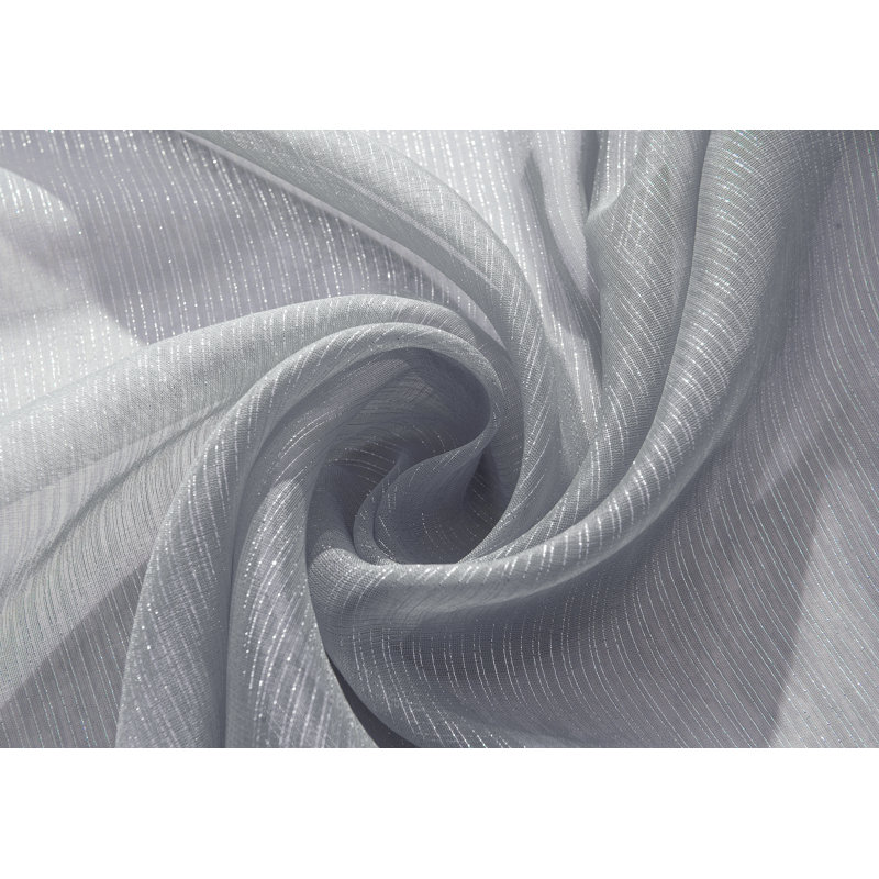 Agathla Sheer Grommet Single Window Curtain Panel, Silver, 54" W x 84" L