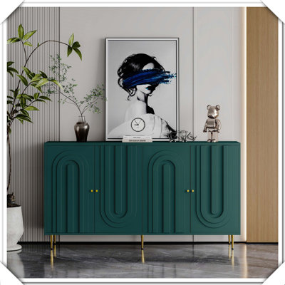 Modern Lacquered 4-Door Wooden Cabinet Sideboard Buffet Storage