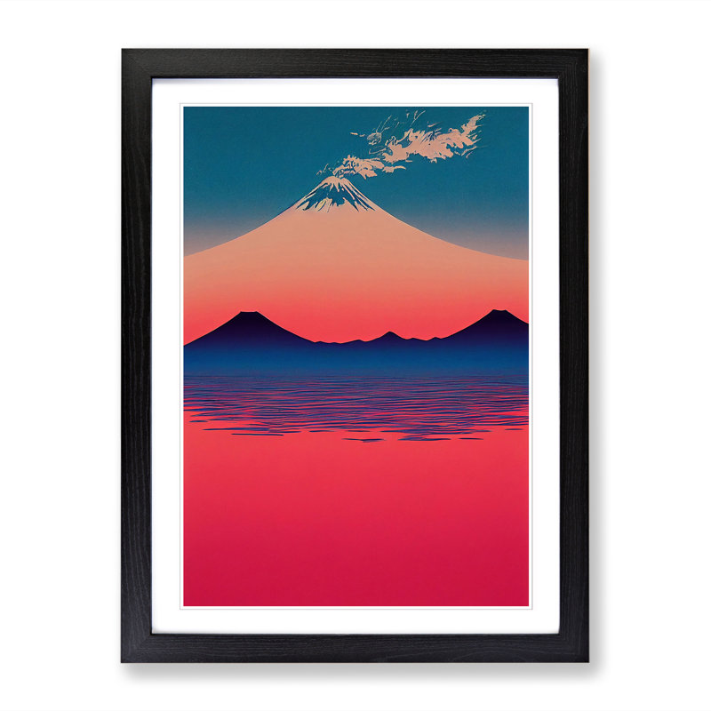 Moorehead Japanese Mountain Sunset Vol.3 - Picture Frame Print, Black, 46cm H x 2cm W