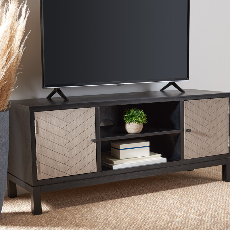 Meuble télé pour téléviseur de 43 po ou moins Lindhilde, Noir / gris