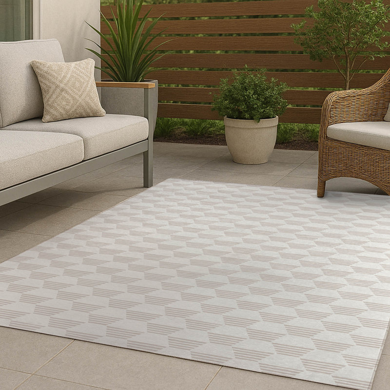 Hexaline Non-Slip Outdoor Rug, Rectangle 5' x 7'