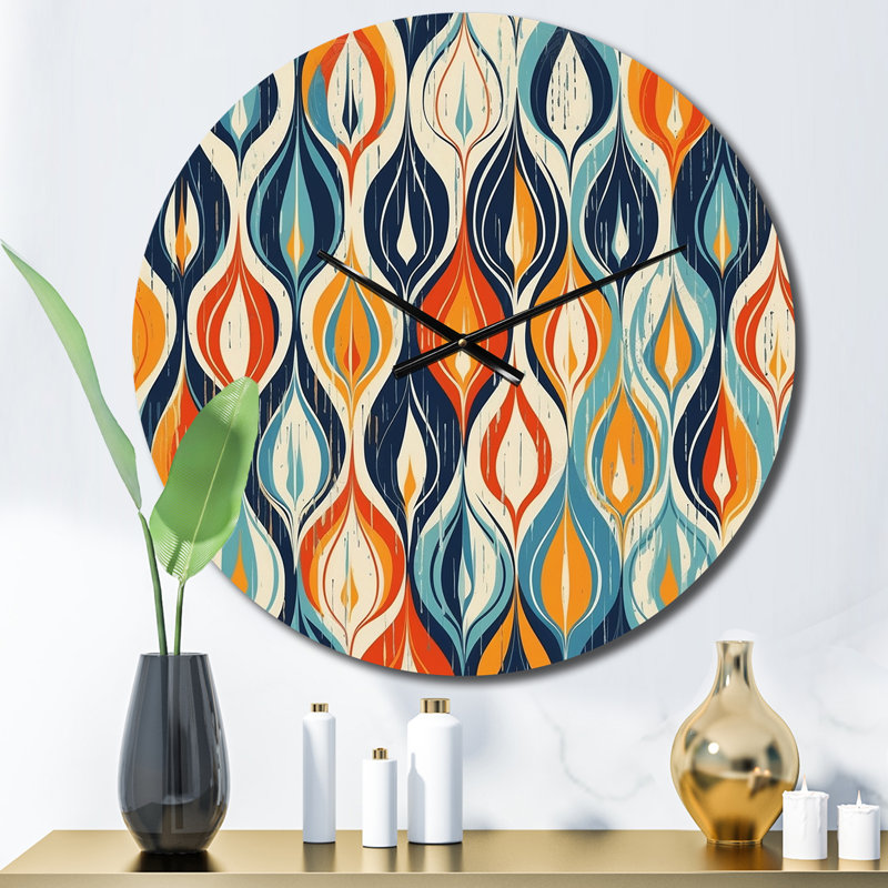 Horloge murale orange et bleue, Petit