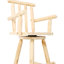 Tabouret de pub rustique avec pivot à 360 °, bois de sapin, brun, accoudoirs et repose-pieds pour une expérience relaxante et agréable-1600232529