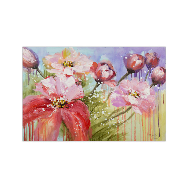 Hand -painted acrylic painting in the garden of tomorrow