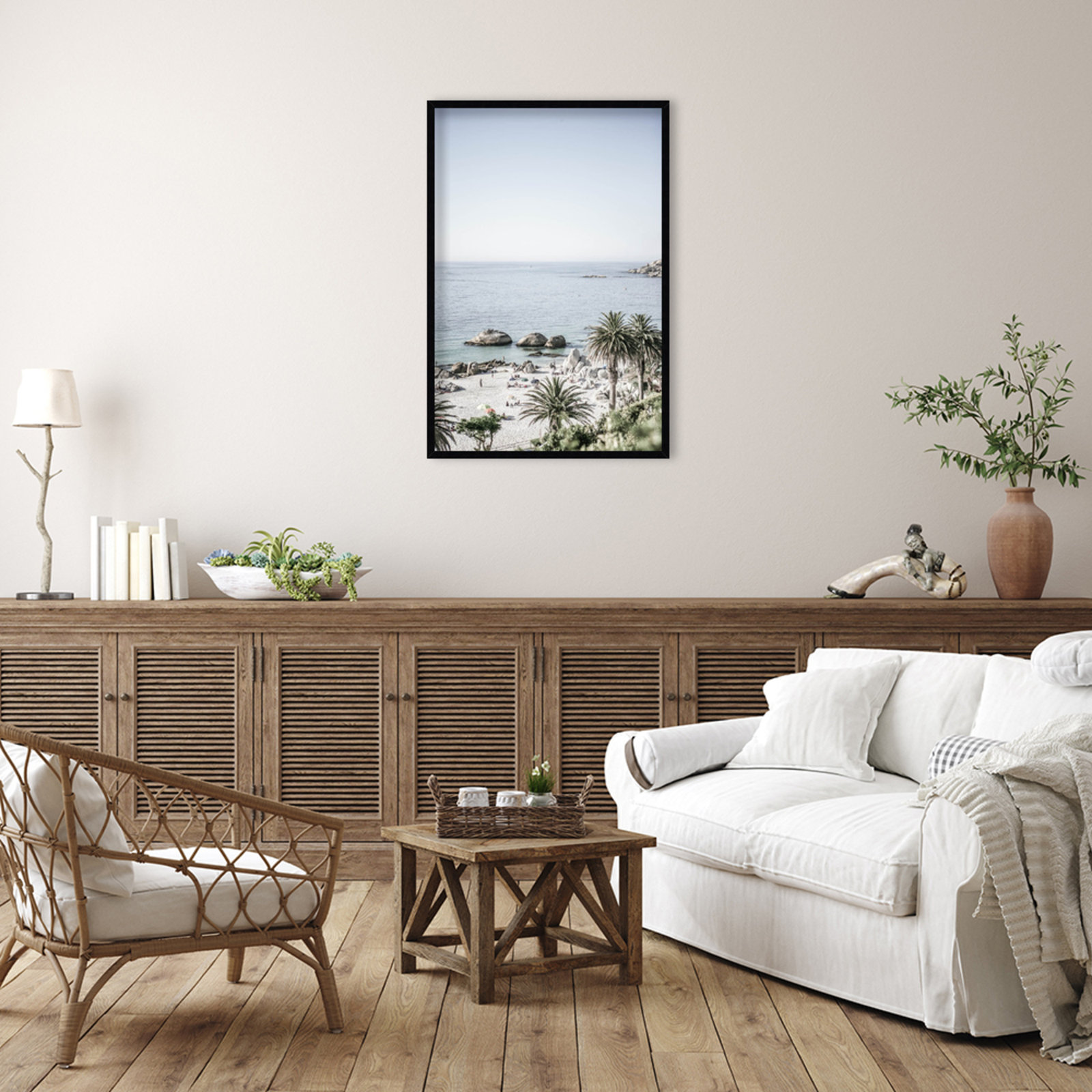 Pindall "Clifton Beach" Print, 41" H x 28" W, Black