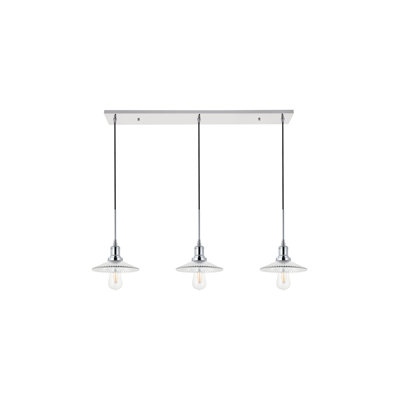 Luminaire suspendu linéaire pour îlot de cuisine 3 lumières Seybert