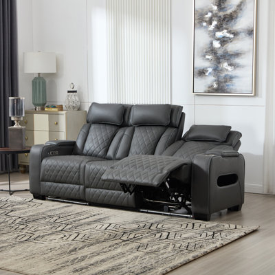 Faux Leather Electric Reclining Sofa